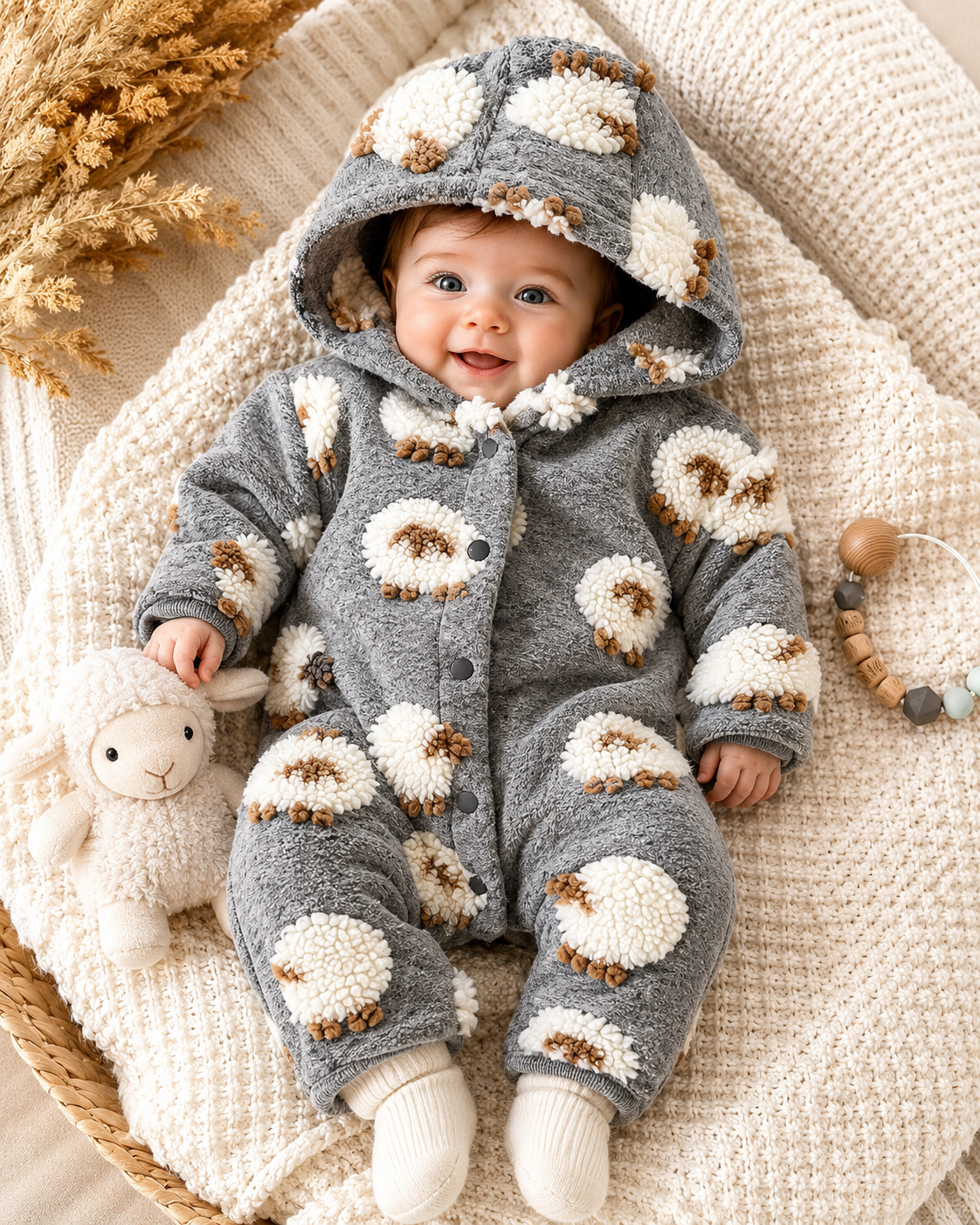 PolarBaby™ Little Lamb Fleece Romper - The Cutest Way to Stay Warm