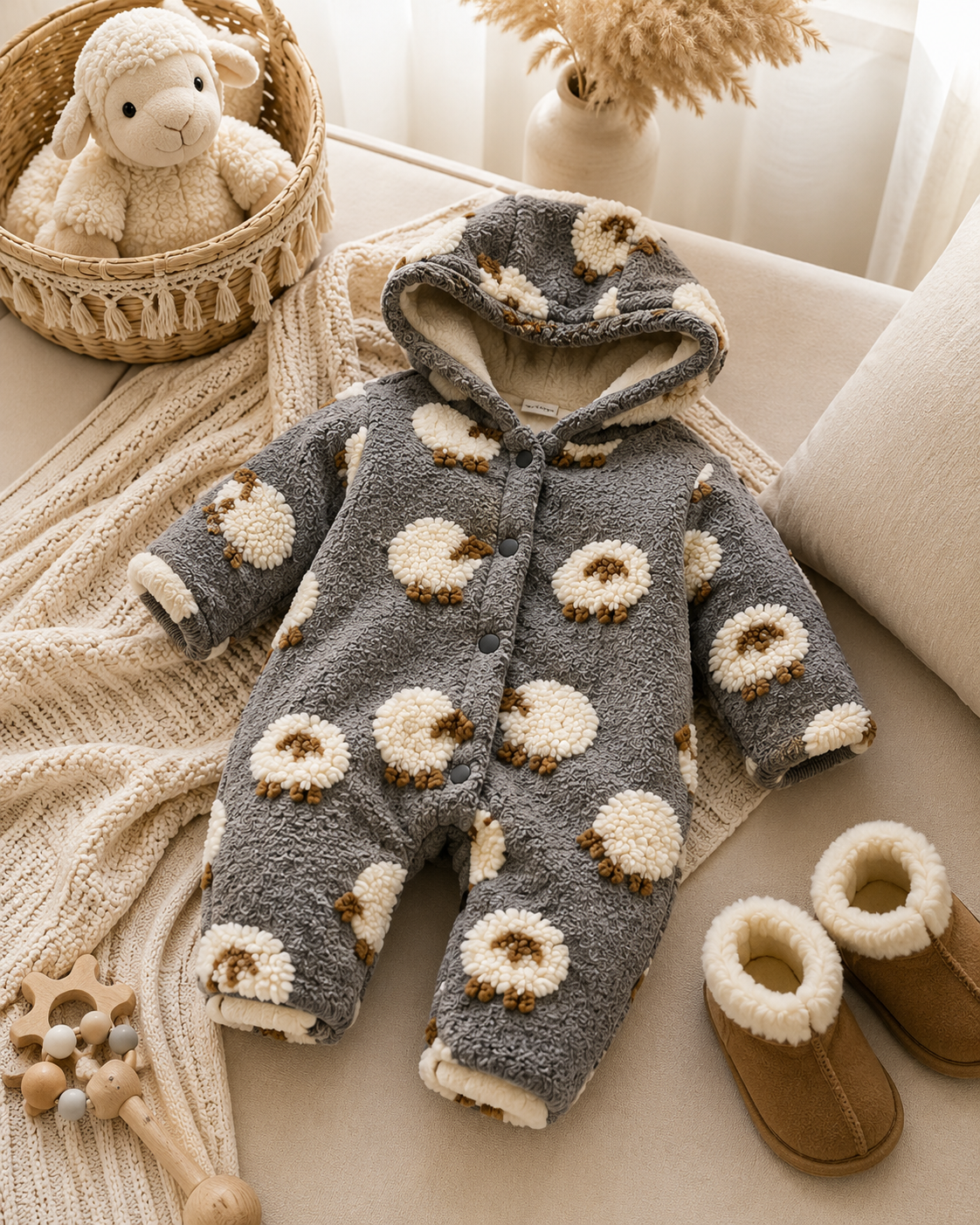 PolarBaby™ Little Lamb Fleece Romper - The Cutest Way to Stay Warm
